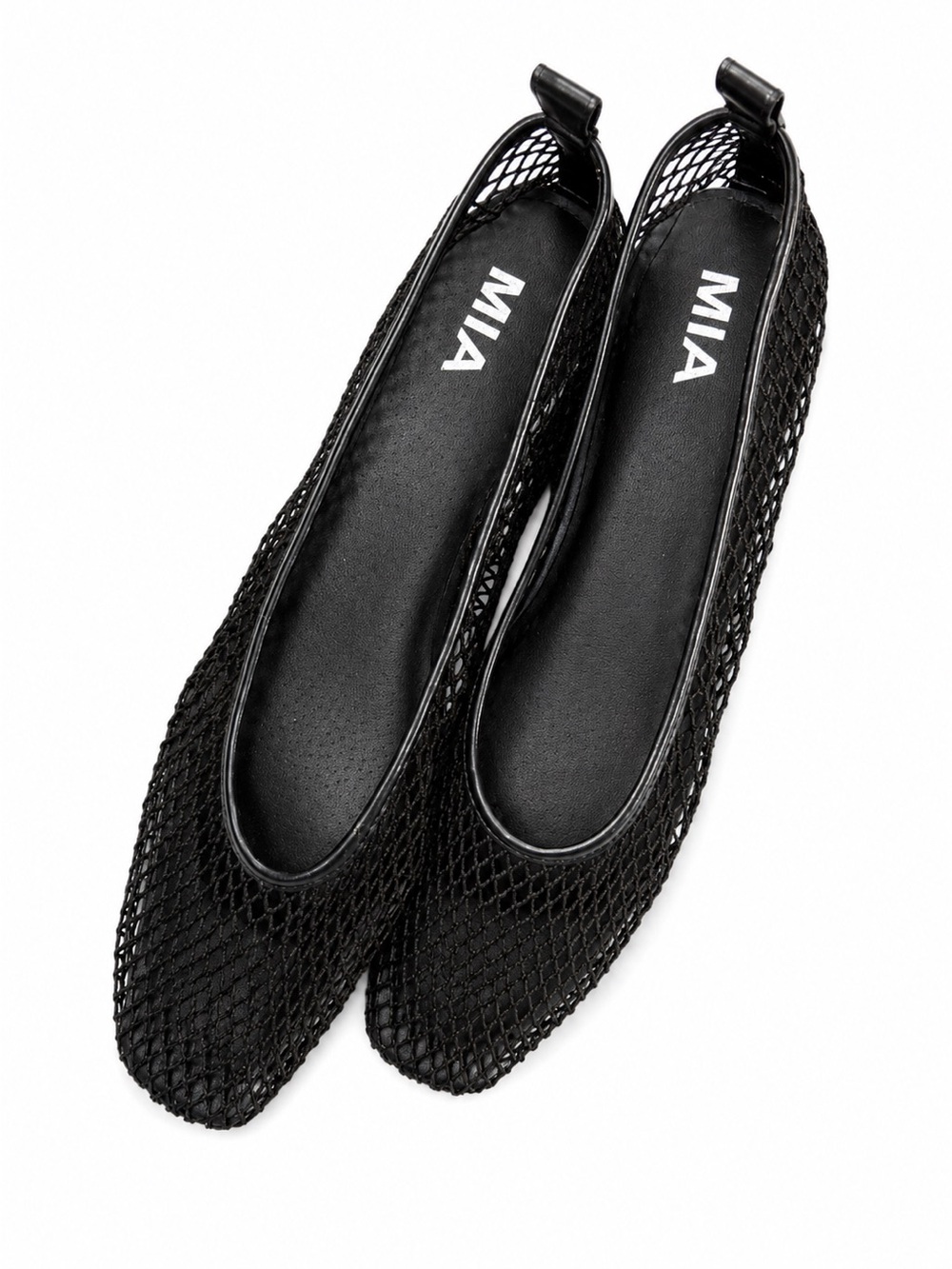 MIA Black Mesh Slip-On Flats